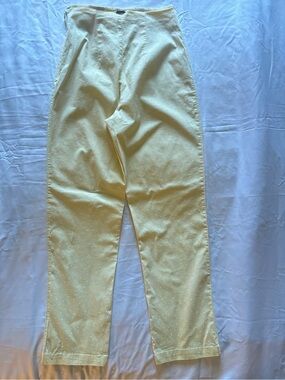 Light Yellow Polka Dot Straight-Leg Pants